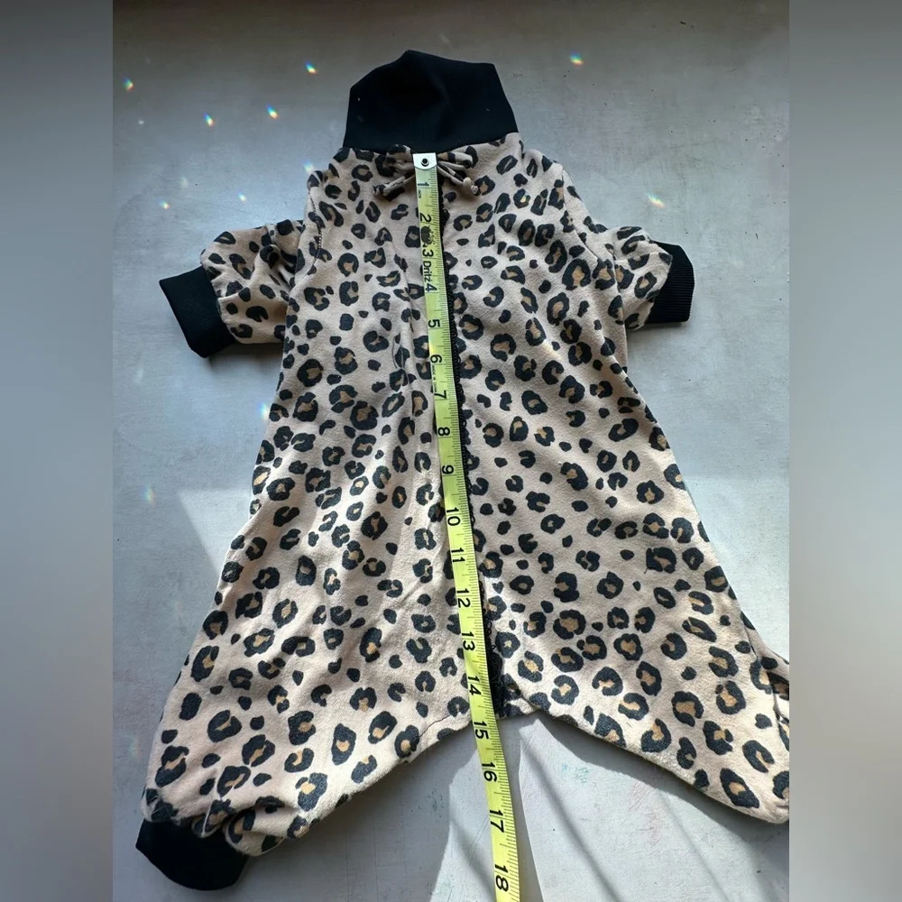 Upcycled Handcrafted Leopard Print Dog Sweater | Edgy Chic Street Style Medium